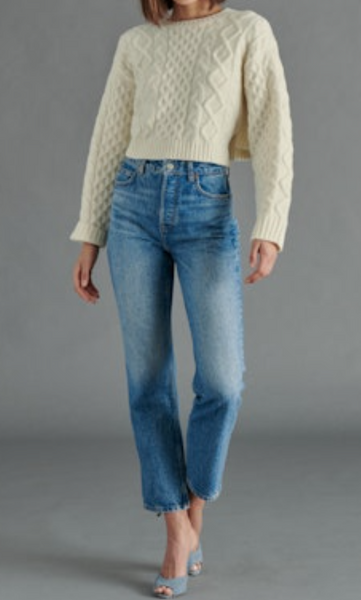 Kenzie Cable Knit Tie Back Sweater