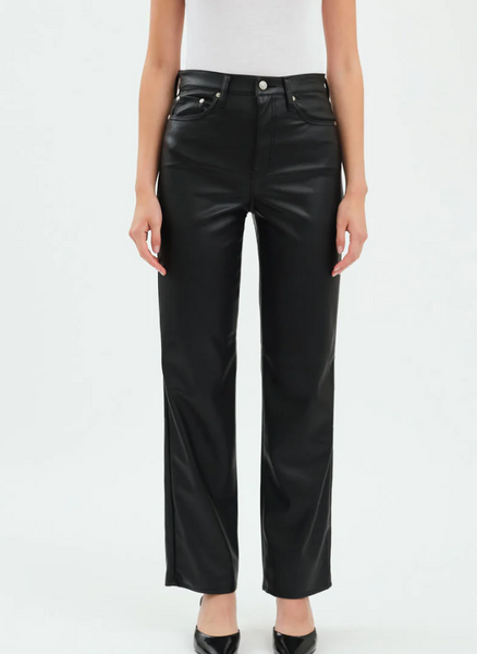 Sunday High Rise Straight Leg Faux Leather Pants