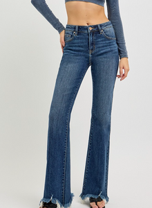 Frances Frayed Hem Flare Jeans