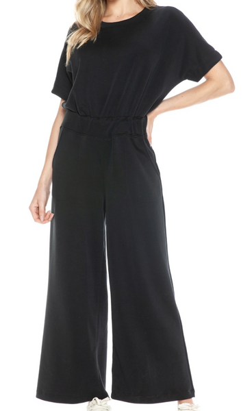 Portia Scuba Short Sleeve Jumpsuit