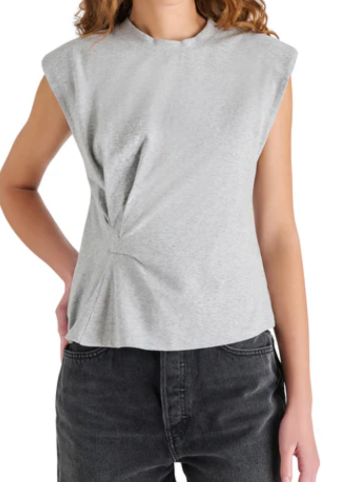 Alice Side Ruched Shoulder Pad Top