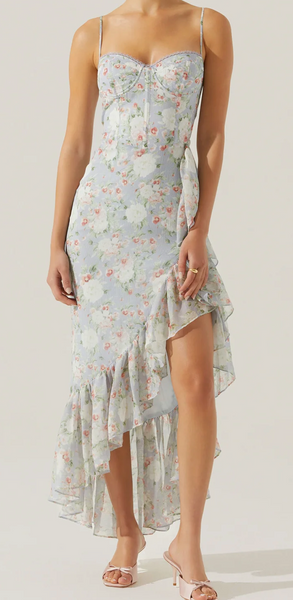 Brisbane Floral Ruffle Hem Dress