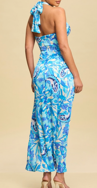 Lucille Halter Neck Maxi Dress