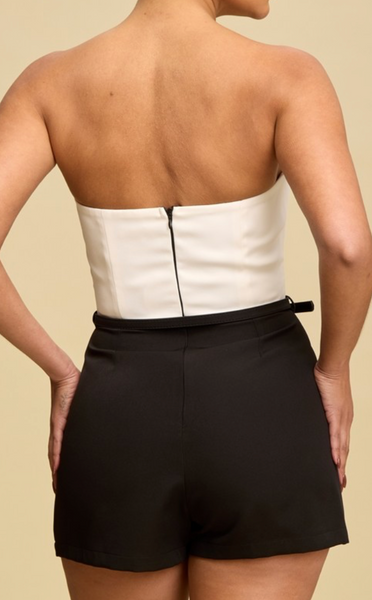 Tuxedo Strapless Romper