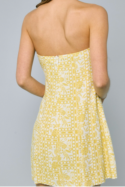 Grace Fit+Flare  Strapless Print Dress