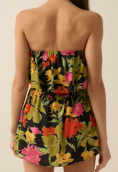 Meadow Floral Strapless Dress