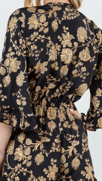 Kayla Tie Front Print Romper