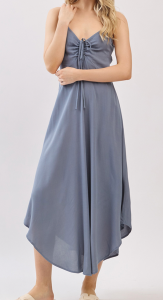 Alia Ruched Front Midi Dress