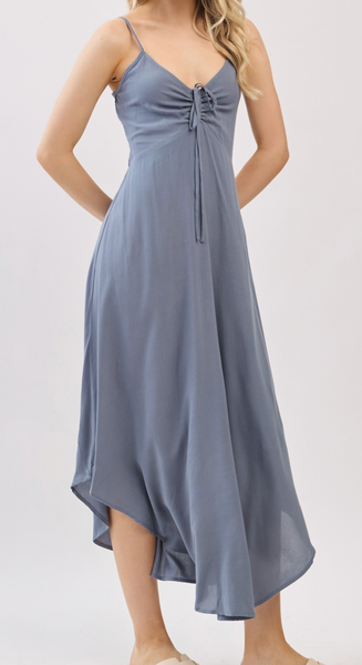 Alia Ruched Front Midi Dress