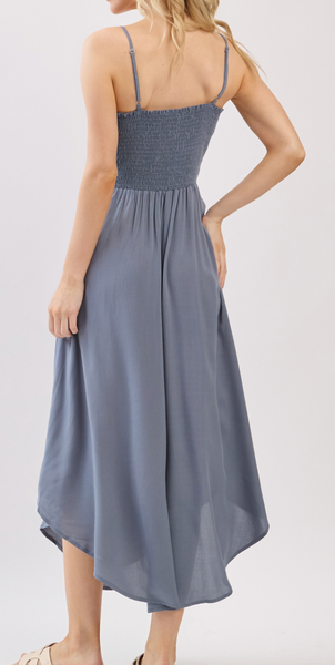 Alia Ruched Front Midi Dress