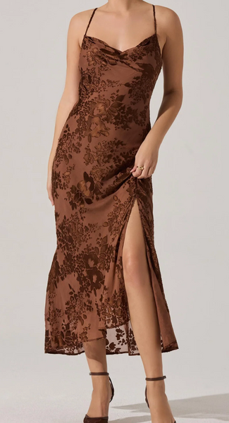 Gia Monochromatic Floral Midi Dress