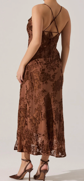 Gia Monochromatic Floral Midi Dress