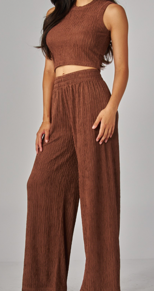 Tia Texture Top/Pants Set