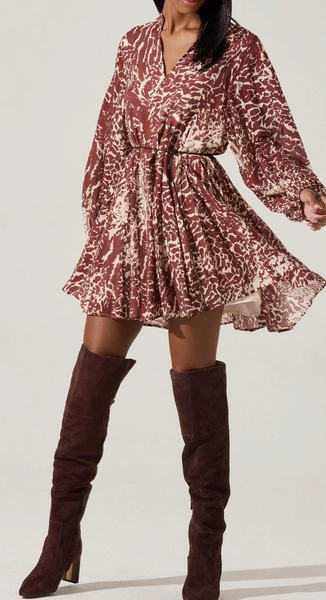 Marisa Belted Print Dress