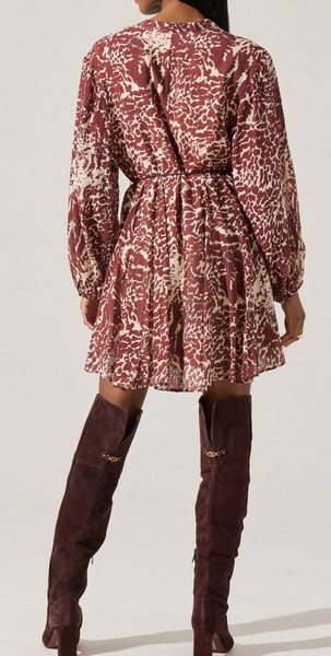 Marisa Belted Print Dress