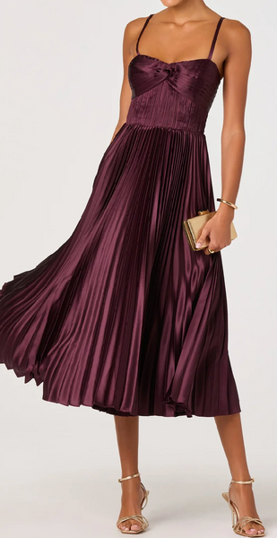 Petra Pleated Midi Dress