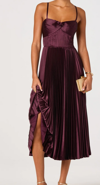 Petra Pleated Midi Dress