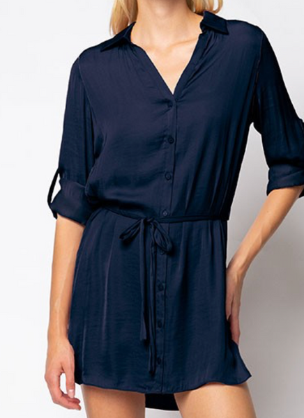 Shelby Tie Waist Shirt Dress