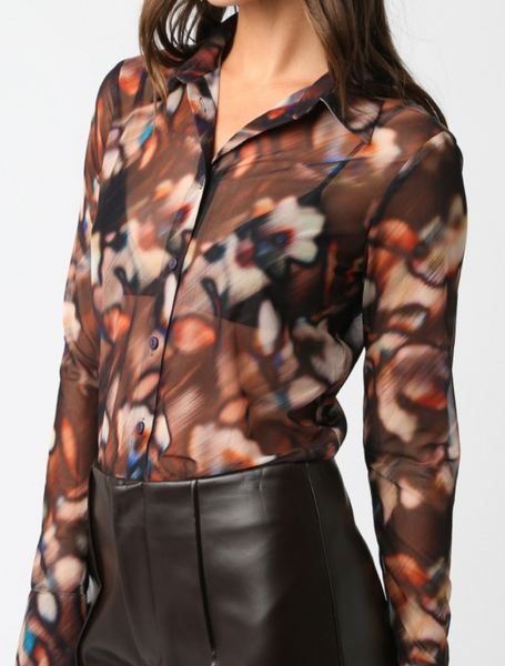 Lara Mesh Print Top
