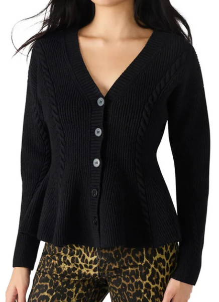 Katia Peplum Knit Cardigan Sweater
