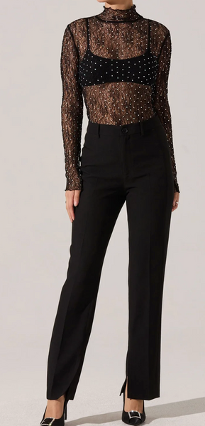 Alia Lace Rhinstone Top