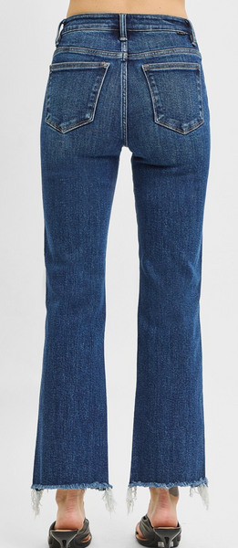 Avery Frayed Hem Slim Straight Leg Jeans