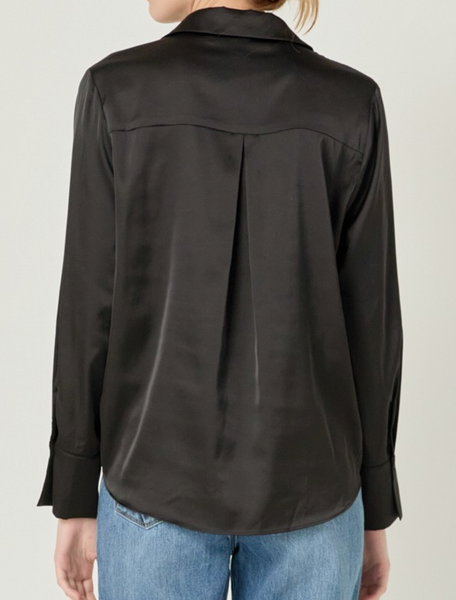 Audrey Classic Button Down Satin Top
