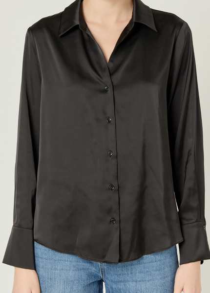 Audrey Classic Button Down Satin Top