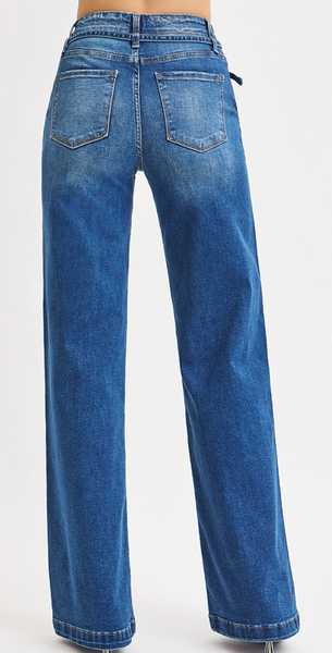 Jess Belted Straight Leg Jeans
