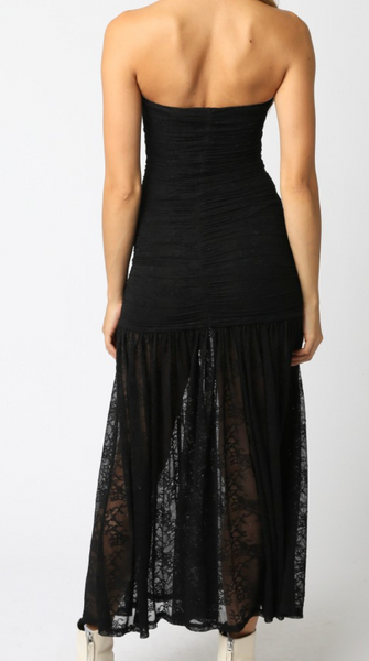 Valeria Lace Strapless Maxi Dress