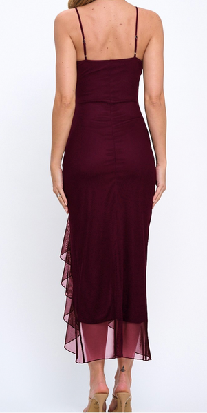 Micha Cascading Ruffle Midi Dress