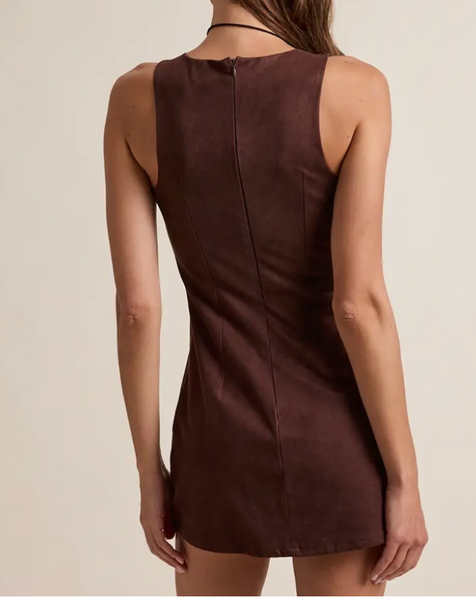 Morgan Suede Shift Dress With Shorts