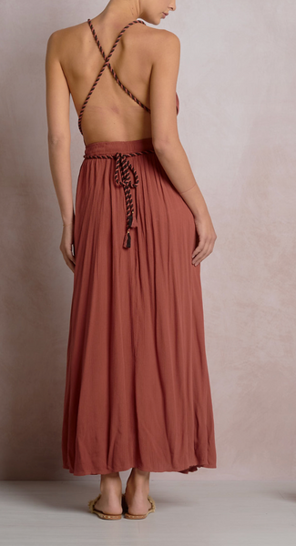 Grecian Rope Tie Maxi Dress