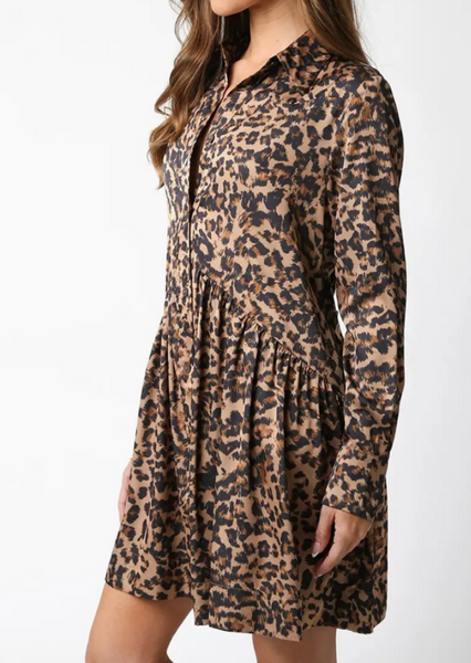 Lea Babydoll Leopard Dress
