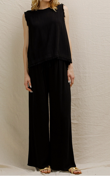 Tia Fray Detail Pants Set