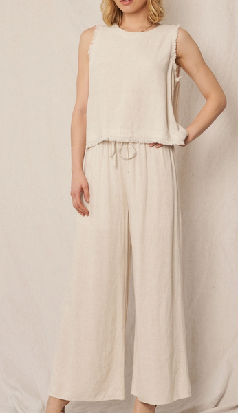 Tia Fray Detail Pants Set