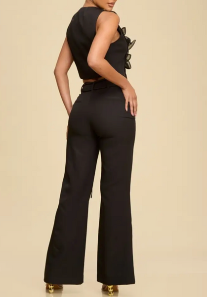 Natalia Applique Floral Vest  Set