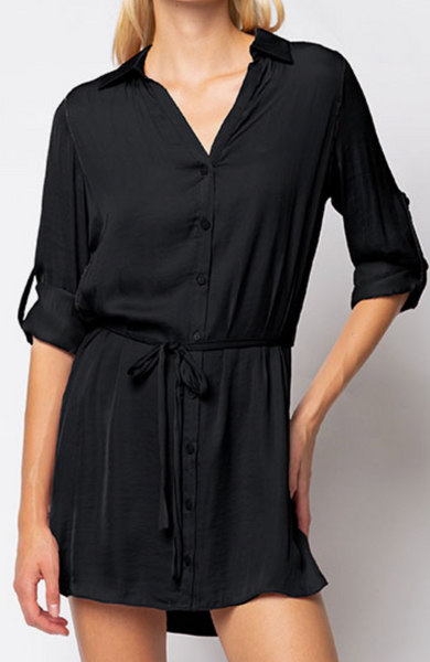 Shelby Tie Waist Shirt Dress