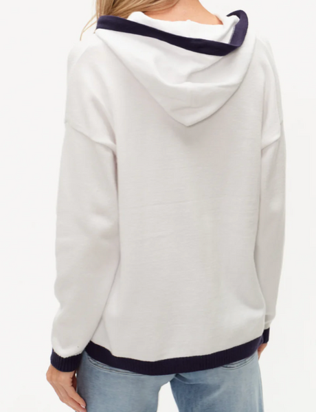 Knit  Color Block Hoodie