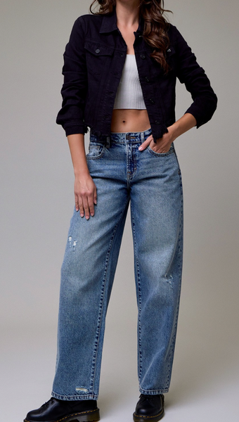 Harper Frayed Hem Denim Jacket