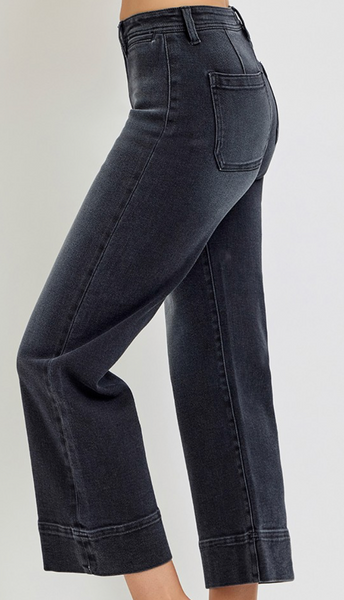 James Crop Straight Leg High Rise Jeans
