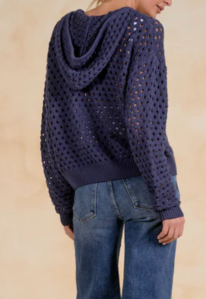 Brandy Open Knit Hoodie Cardigan