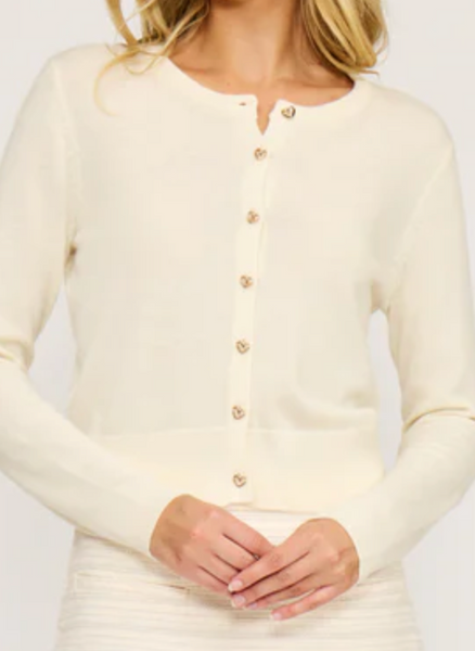 Camila Heart Buttons Cardigan