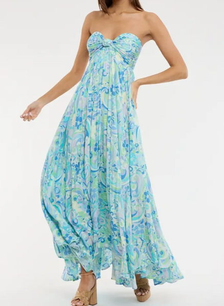 Belinda Strapless Floral Maxi Dress