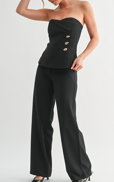 Mia Strapless Top Pants Set