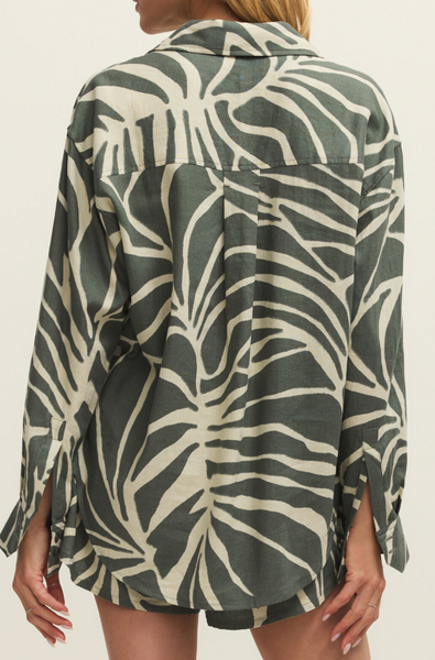 Zahara Print Button Down Top Shorts Set