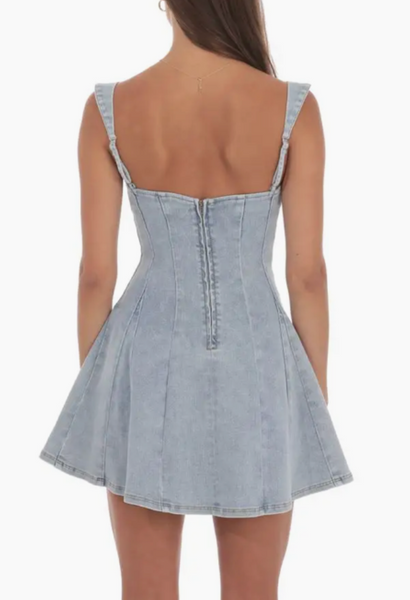 Morgan Fit+Flare Denim Dress