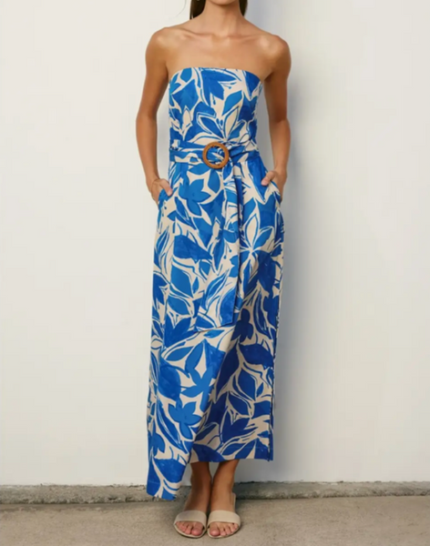 Molly Strapless Floral Dress