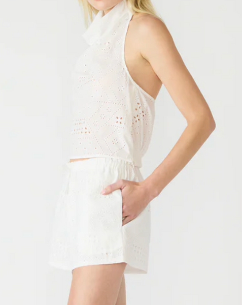 Louisa Eyelet  Halter Neck Top/Shorts Set