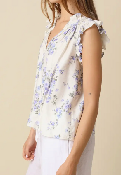 Lea Floral Ruffle Top